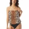 Vince Camuto Chain Halter Blouson Tankini Top - Jungle Cat -Swim Wear Shop v10274 001 alt02 r 1 1